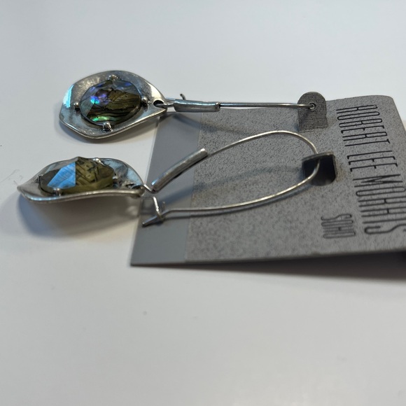 RLM Soho Abalone Silver Shepherd Hook Drop Earrings - Picture 4 of 8